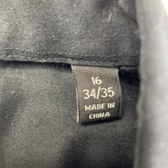 14th Union Shirt Mens 16 Black Button Up Long Sleeve Wrinkle Resistant Trim Fit - Picture 6 of 10